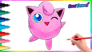 Cómo dibujar a JIGGLYPUFF - POKÉMON paso a paso fácil