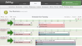 Schedule training screenshot