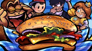 Which Smash Bros characters have canonically eaten a Burger?