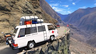 ¡El viaje en ambulancia más peligroso de la historia! Bus MITSUBISHI por este CAMINO MORTAL
