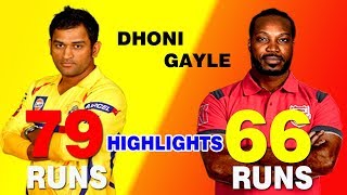 धोनी गेल का गरजा बल्ला - Chris Gayle vs MS Dhoni - KXIP vs CSK
