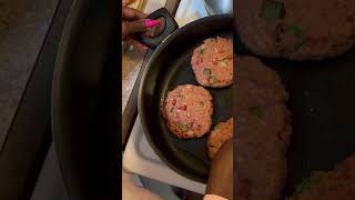 Preparing the burgers 🤍🤍￼￼