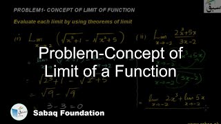 Problem-Concept of Limit of a Function