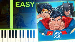 DC WORLDS COLLIDE THEME - EASY Piano Tutorial