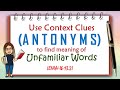 Antonyms and Descriptive Feelings