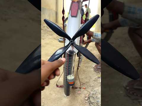 Running a Drone Motor with a 4-Blade Propeller Using a Bicycle Wheel โข DC Motor
