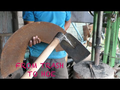 AN EASY WAY TO MAKE A HOE FROM TRASH