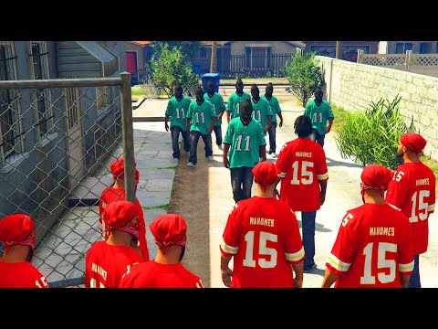 GTA 5 KANSAS CITY CHIEFS FANS VS EAGLES FANS