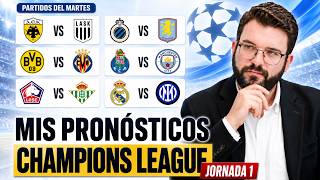 Pronósticos y Apuestas CHAMPIONS LEAGUE (Jornada 1, martes) REAL MADRID vs INTER, LILLE vs BETIS...