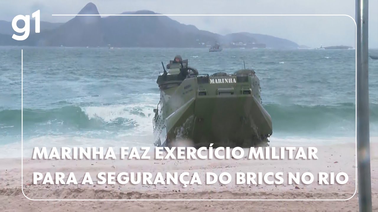 Marinha faz exercício militar para a segurança do Brics no Rio #g1