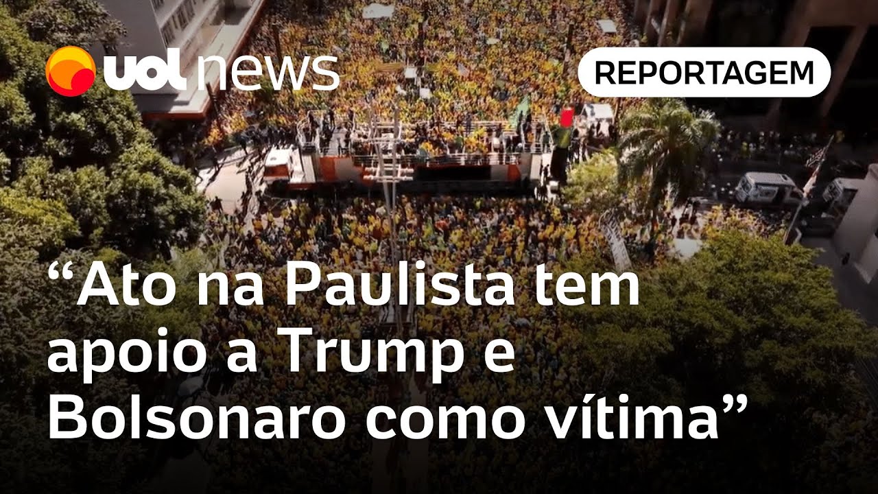 Manifestação na Paulista tem Moraes como alvo apoio a Trump e Bolsonaro retratado como vítima