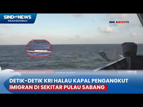 FT Detik Detik Kapal Perang TNI AL Halau Kapal Pengangkut Imigran Di