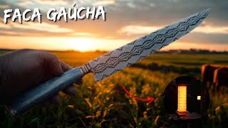 Fazendo uma FACA em DAMASCO MOSAICO - (FULL Knife Making)