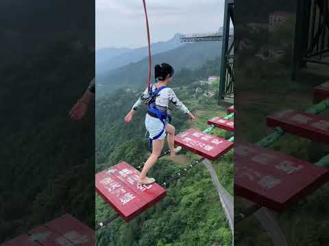 Bungee Jumping With Rope In Beautiful Place:Asmr Bungee Jumping#travel#funny