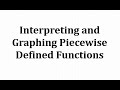 Understanding and Graphing Piecewise Functions