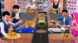 Car Theme Restaurant Famous Street Food Chicken Biryani Hindi Kahani Moral Stories Comedy Video