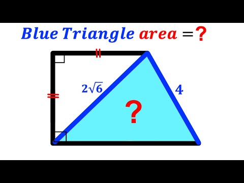 Can you calculate area of the Blue Triangle? | (Square) | #math #maths | #geometry