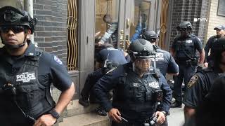 Protesters CHAIN THEMSELVES outside Egyptian Mission in NYC 