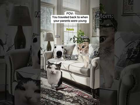 CAT MEMES 🐱You traveled back to when your parents were young #catmemes #relatable #relationship
