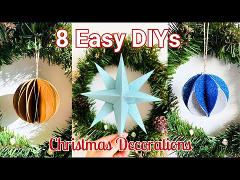 LAST MINUTE CHRISTMAS DECORATION IDEAS AT HOME | 8 Easy DIY Christmas Crafts