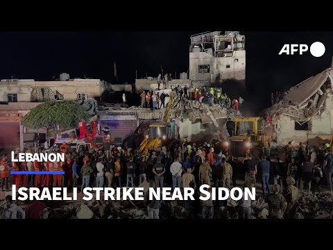 Aftermath of Israeli strike near Lebanon's Sidon | AFP