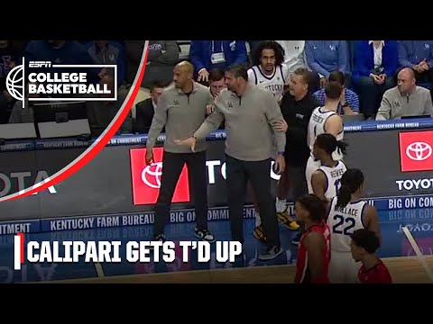 John Calipari gets held back after getting T’d up | ESPN College Basketball