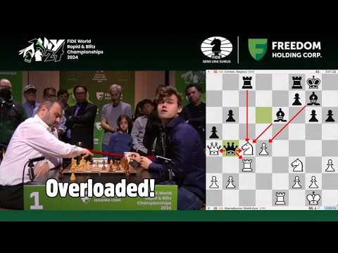 Carlsen overloads Mamedyarov's position and wins in 23 moves! | 2024 FIDE World Blitz Championship