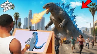 Franklin Uses Magical Painting To Find Dangerous Godzilla In Gta 5
