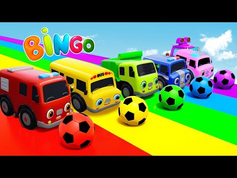 Bingo Song, Old Macdonald Had A Farm - Coloring The Car With School Bus , Excavator | Nursery Rhymes