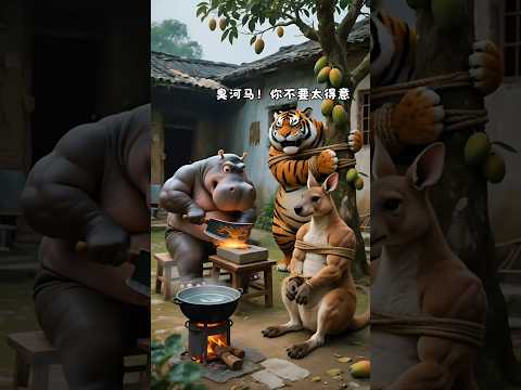 “হিপ্পোর সাথে বাঘ মামার ভয়ংকর লড়াই 😱 | মটু বিড়ালের মজার গল্প | Funny Animal Story” #catstory
