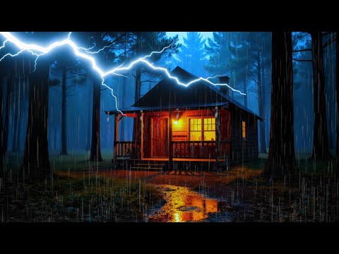 Sleep Peacefully with Heavy Rain on Roof & Mighty Thunder at Night |Noise for Sleeping