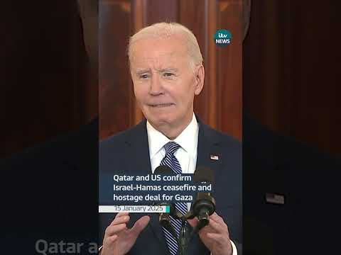Qatar and US confirm Israel-Hamas ceasefire and hostage deal for Gaza #itvnews #gaza #shorts