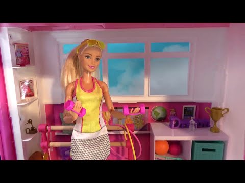 Barbie and Ken Favorite Exercise at Barbie Dream House w Sister Chelsea and Friends