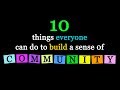 Building a Sense of Community