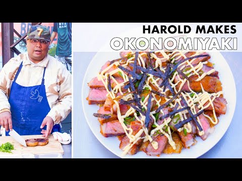 Harold Makes Steak Okonomiyaki (Japanese Pancake) | From the Home Kitchen | Bon Appétit