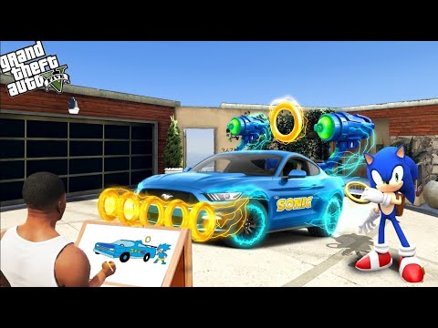 Franklin Use Magical Painting To Draw SONIC SPECIAL CAR | GTA 5