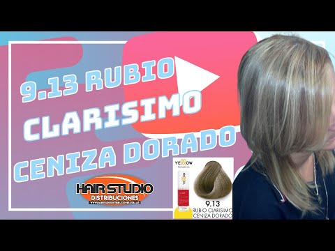 9.13 Rubio Claro Ceniza Dorado #colorimetria #yellowalfaparf #peluqueria #tintescabello #tintes