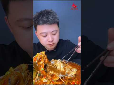 asmr eating fish head curry🦈🍲.Part:04.Chinese khana.By Khai-Dai Party. #mukbang #shorts
