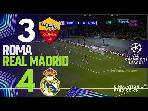 ⚽ Roma 3-4 Real Madrid HIGHLIGHTS✅| UEFA Champions League 26/27 | Partido Simulación/Recreación