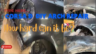 Scrap Vauxhall Corsa diy rust repair, rear arch and sill