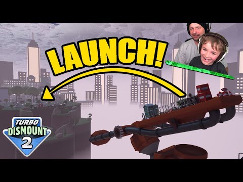 CAN WE SURVIVE CATAPULT LAUNCH WITH A CAR in TURBO DISMOUNT 2?!