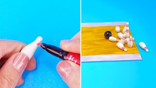 How to make DIY Miniature Bowling | MINIATURE IDEAS FOR DOLLHOUSE | #Shorts