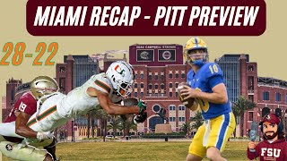 FSU Football Miami RECAP  & Pitt Preview with James, Mark & Cam