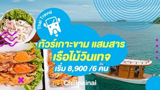 One Day Trip ล่องเรือไม้สุดวินเทจเที่ยวเกาะขาม อ่าวแสมสาร ทานซีฟู้ด ตกปลา ดำน้ำ