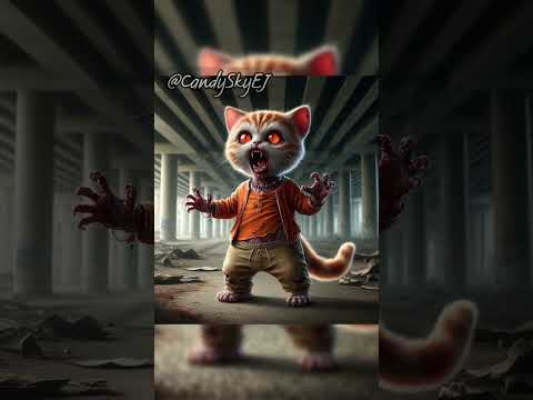 Poor cat: Zombie and Survival #cat #poorcat #catstory #aiimages #zombiesurvival #soldier #rescue
