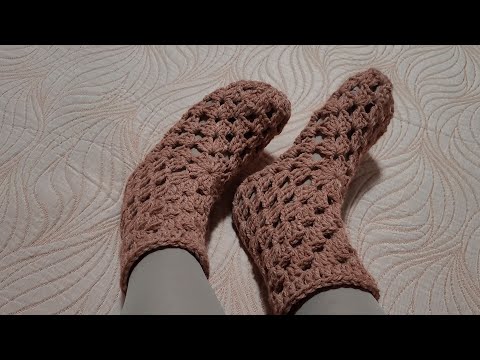 MEIA/PANTUFA EM CROCHÊ COM SQUARE HEXAGONAL | Passo a Passo