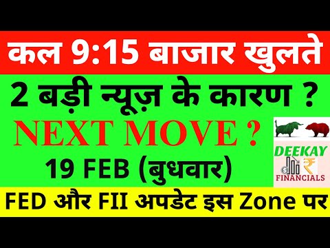 कल 9:15 बाजार खुलते Nifty Prediction For Tomorrow| Banknifty Wednesday 19 February Market Prediction