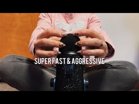 ASMR💥SUPER FAST & AGGRESSIVE BARE MIC SCRATCHING & TAPPING🎙️NO TALKING