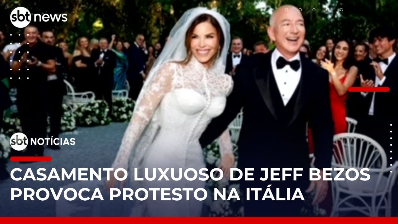 Última noite de festa encerra luxuoso casamento de Bezos em Veneza | #SBTNotícias