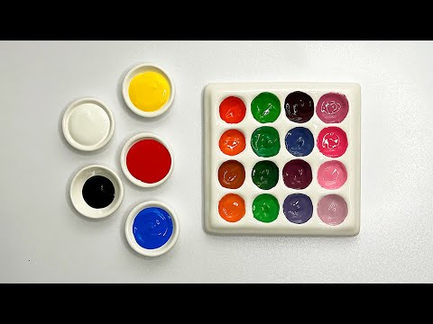 Color Mixing: Create 16 Stunning Shades with Primary Colors! #colormixing #art #acrylic